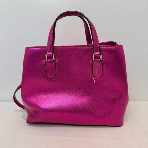 NWOT Kate Spade New York Hot Pink Saffiano Leather Satchel Tote Crossbody Strap - Picture 10 of 10
